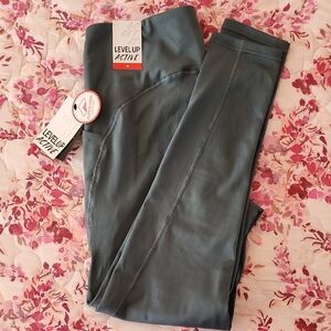 Level Up Active NWT Fleece Lined Cozy Leggings North Atlantic Blue Green Medium